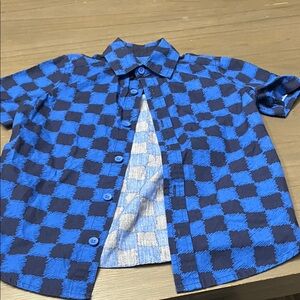 Tommy Bahama Kids Blue and navy Checkered Shirt